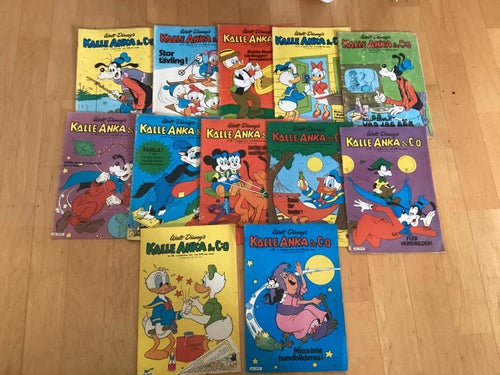 12 st Kalle Anka & Co 1975- retro Disney serietidningar