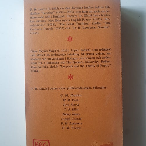 F.R. Leavis: Essäer (1966)
