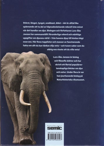 Djurens Rekordbok / Lars-Åke Janzon / Kartonnage / Nära nyskick