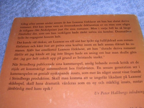 Laxness, Halldór - Stickateljén Solen (sv 1a) 1964