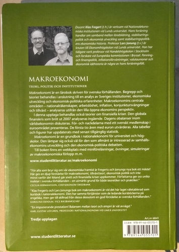 Makroekonomi: teori, politik och institutioner / Klas Fregert, Lars Jonung