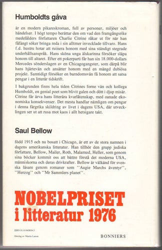 Humboldts gåva / Saul Bellow
