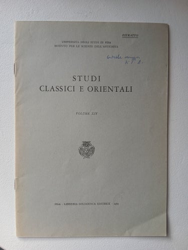 Studi Classici e Orientali Volym XIV
