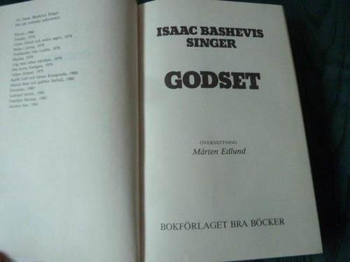 GODSET, I. B. SINGER, 1982,  BÖCKER