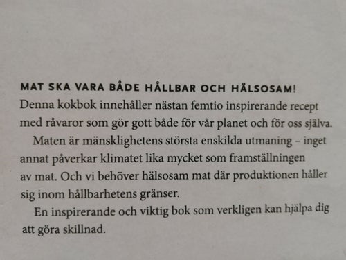 RECEPT SOM FÖRÄNDRAR VÄRLDEN, JOHAN ROCKSTRÖM 2019