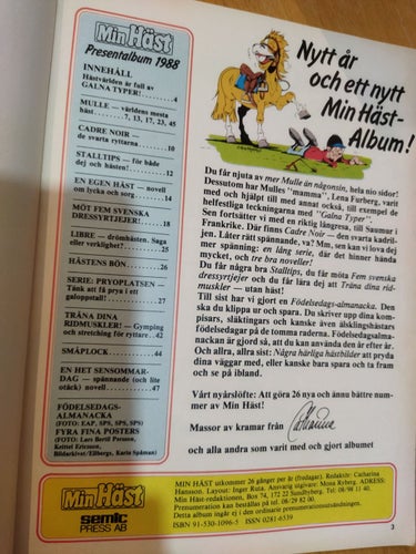 Min häst presentalbum 1988 + poster, Very Fine plus