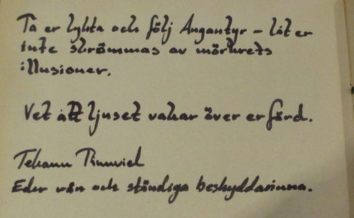 Angantyrs saga, handskriven bok av okänd författare, 5 sidor.
