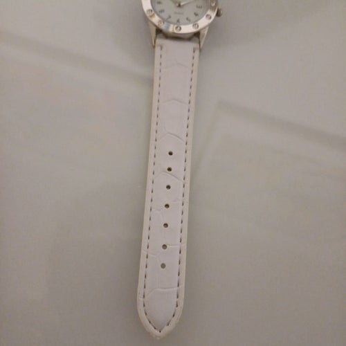 Euro Watch Swarovski Stone Edition Damklocka med vitt läderarmband