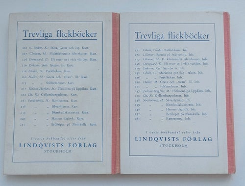 Äldre Lindqvists Ungdomsböcker: Kamraterna H Swedenborg & Bullerbloms G Ghobés