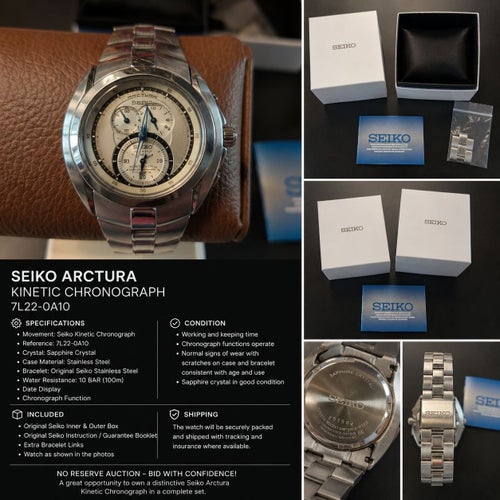 Seiko Arctura Kinetic Chronograph Herrklocka
