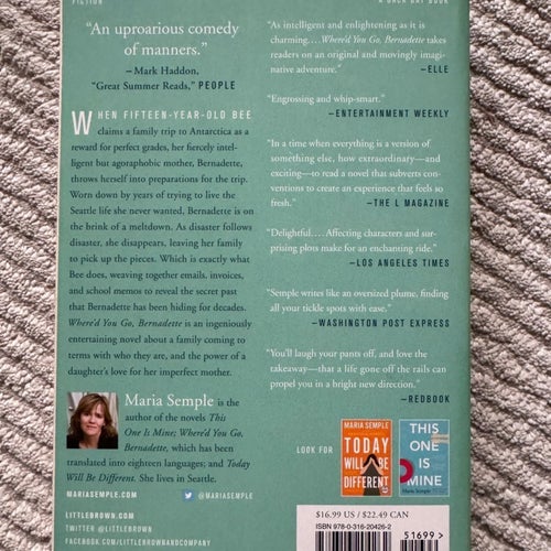 Where'd You Go, Bernadette - Maria Semple - paperback