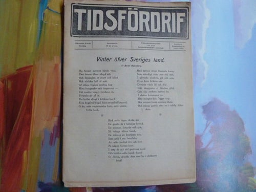 TIDSFÖRDRIF, 1913, VINTER ÖFVER SVERIGE, TIDNING