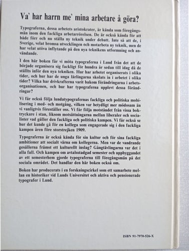 Va' har harrn me' mina arbetare å göra?, Lars Olsson 1988