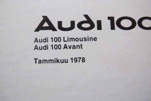 Instruktionsbok - Audi 100 (Finsk)