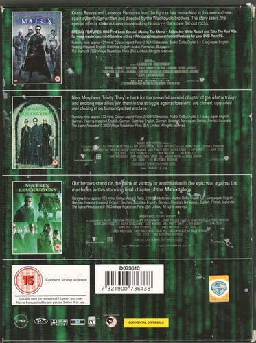 DVD - THE MATRIX TRILOGY - 3 DISC