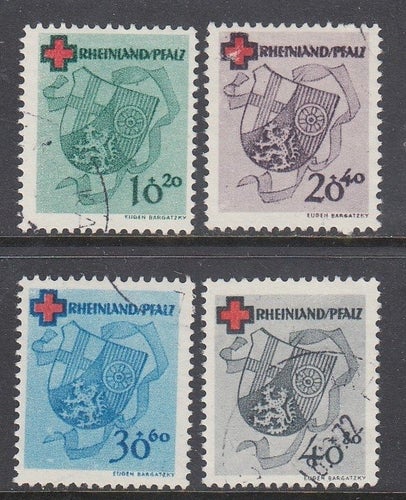 Rheinland-Pfalz Mi 42 A- 45 A stämplade