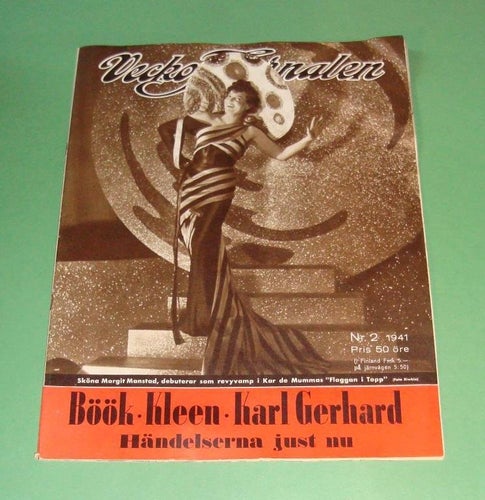Vecko-Journalen nr 2 1941. Margit Manstad på framsidan.