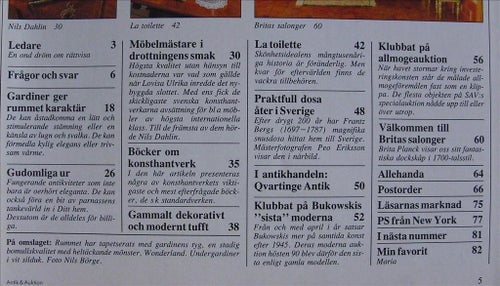 Antik&Auktion 1991/5.Gardiner.Ur.Nils Dahlin.Frantz Berg.Nain.