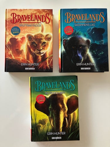 Erin Hunter - Bravelands - volymerna 1-2-3 - inbundna och i nyskick