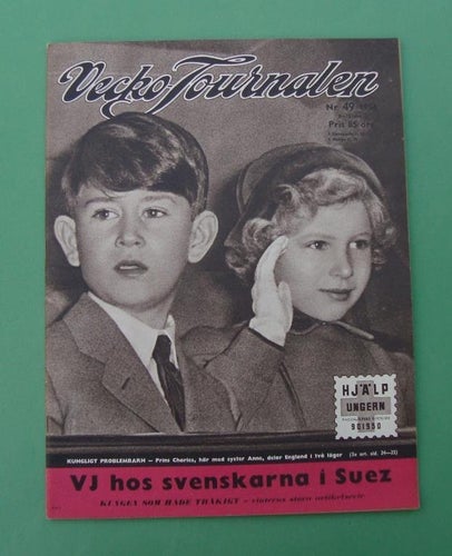 Vecko-Journalen 1956-49. Prins Charles, prinsessan Anne