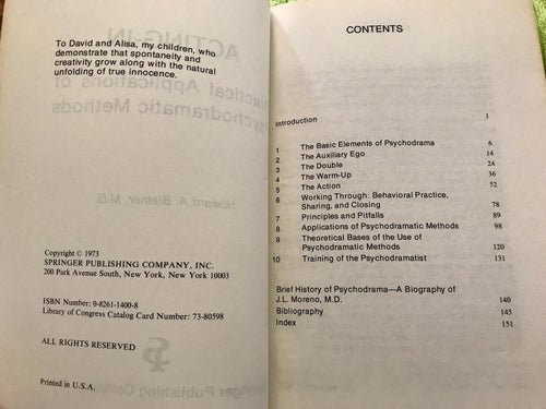 ACTING-IN Practical Applications of Psychodramatic Methods Howard A. Blatner M.D