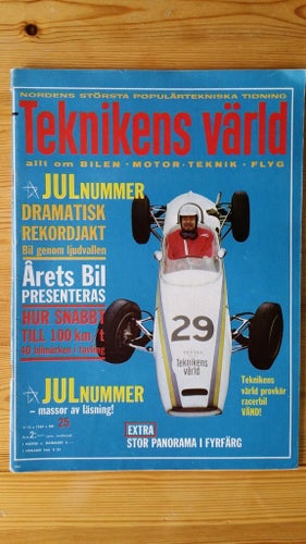 Teknikens Värld nr 25 1964: Mustang, Corvette, Barracuda, SAAB 105, Brabham F3