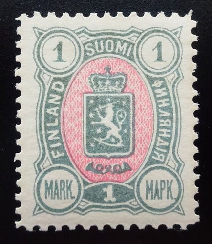 FINLAND 87. BRA 1MK * GRÅ/ RÖD ÅR 1889...OANVÄNT...