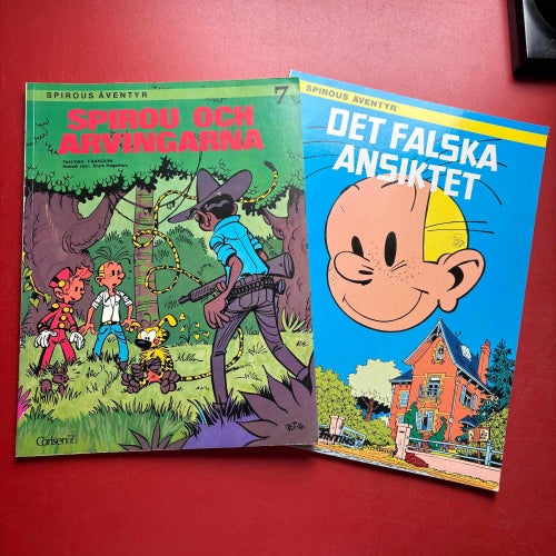 SPIROU OCH ARVINGARNA + DET FALSKA ANSIKTET Spirous äventyr