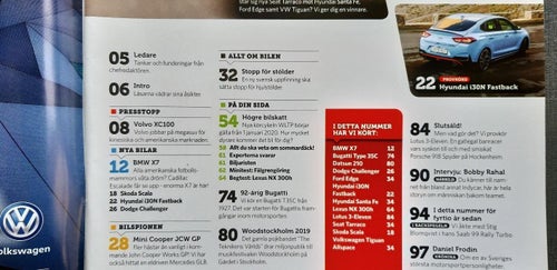 Teknikens Värld nr 10 2019: Ford Edge, VW Tiguan Allspace TDI 240, Seat Tarraco