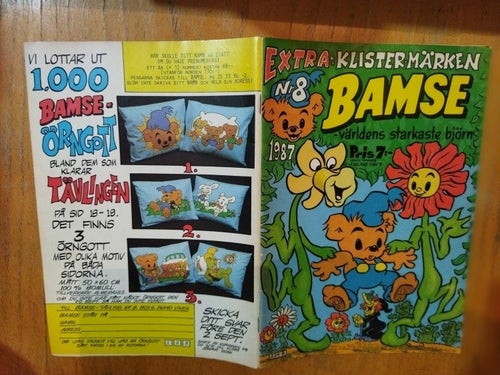 Bamse 1987 nr 8 med boketiketter. Very Fine plus