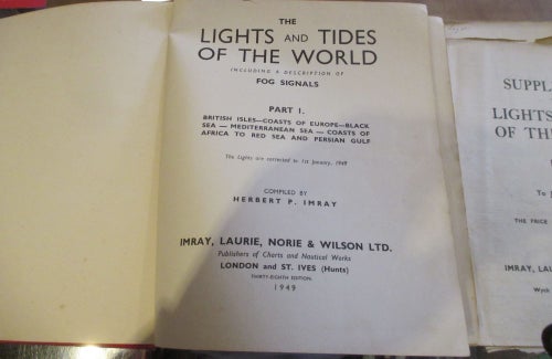 Fyrar, tidvatten, Lights and tides of the world, 1949 + 2 supplement