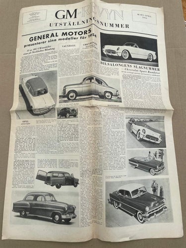 Försäljningsbroschyr / Tidning GM - Revyn 1954 Mars - April
