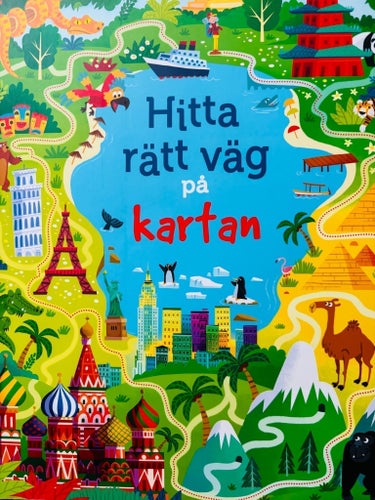 Hitta rätt väg på kartan, barnbok, helt ny, lärobok