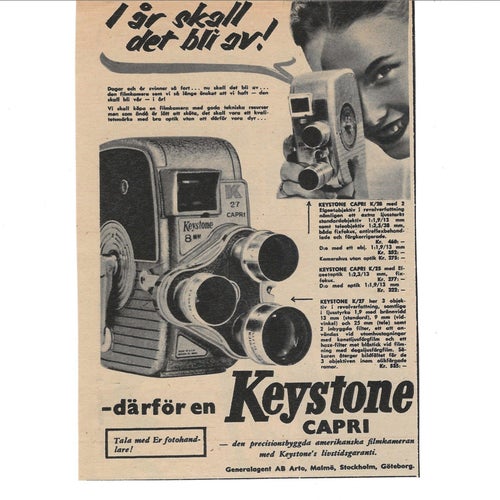 Keystone 8mm filmkamera Annons