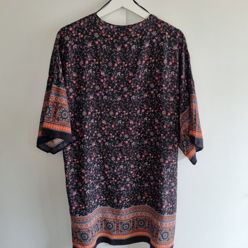 Stradivarius blommig kimono M 100% viskos