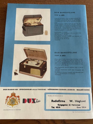 DUX radio Stjärnserien 1956