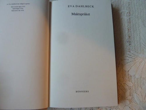 MAKT SPRÅKET, E. DAHLBECK, 1979, BÖCKER