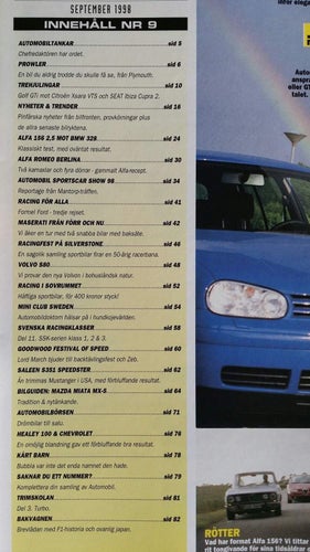 Automobil nr 9 1998: Maserati 222 4V + Mexico, BMW 328i E46, Alfa 156 2,5 V6