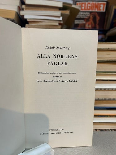 Alla Nordens fåglar av Rudolf Söderberg, bok, Very Fine plus