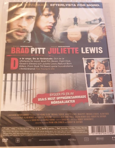 To young to die (1990) - Brad Pitt/Juliette Lewis - Inplastad DVD