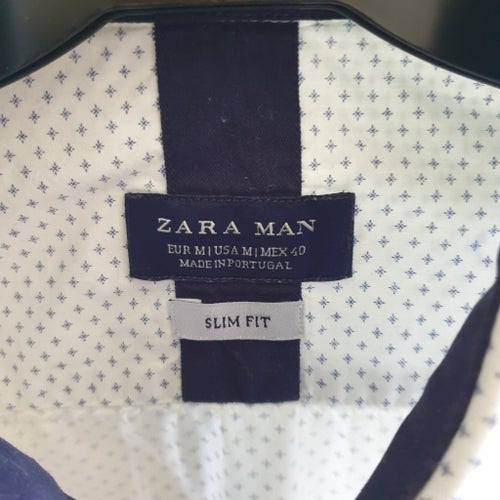 Zara Man skjorta, diskret prickigt mönster storlek M, slimfit