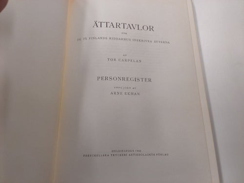 ÄTTARTAVLOR av Tor Carpelan, 1966
