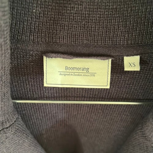 Boomerang mörkblå stickad kavaj, storlek XS