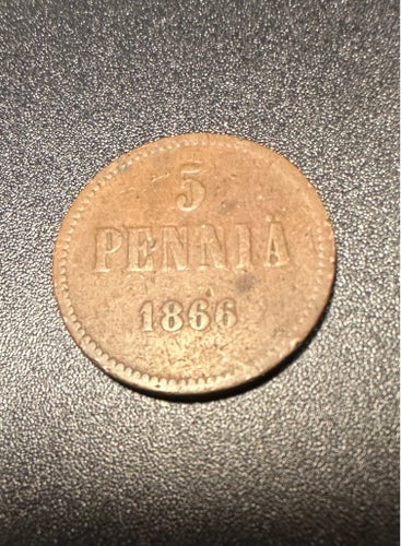 5 Penniä från 1866, Finland, tsartiden