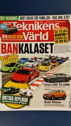 Teknikens Värld 16 2016: Cadillac ATS-V, McLaren 570/675, Volvo S60 Polestar