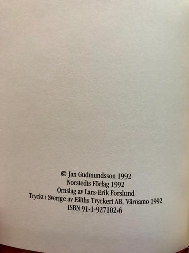 DEN FÖRSVUNNA FALKEN Jan Gudmundsson 1992