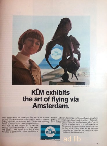 KLM AIRLINES, REKLAM TIDNINGSANNONS 1968
