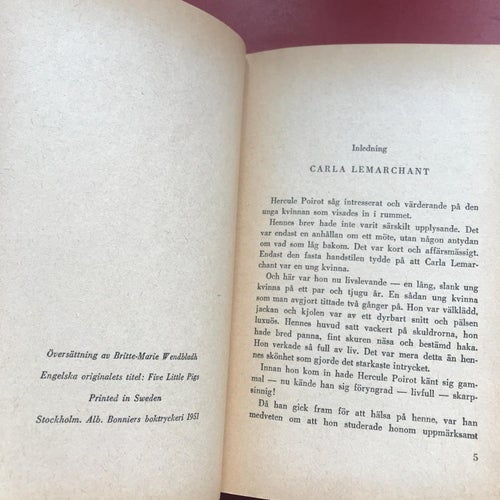 FEM SMÅ GRISAR + EN DOS STRYKNIN Agatha Christie Trumfserien 1951-53