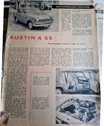 4 st. Tester BMC 1800 Sunbeam Rapier Rover 2000 Austin A55