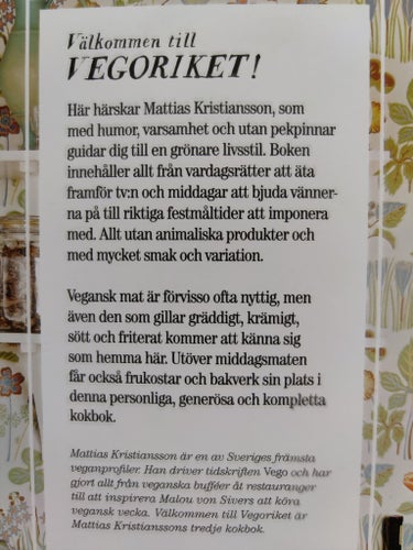 VÄLKOMMEN TILL VEGORIKET, MATTIAS KRISTIANSSON 2018